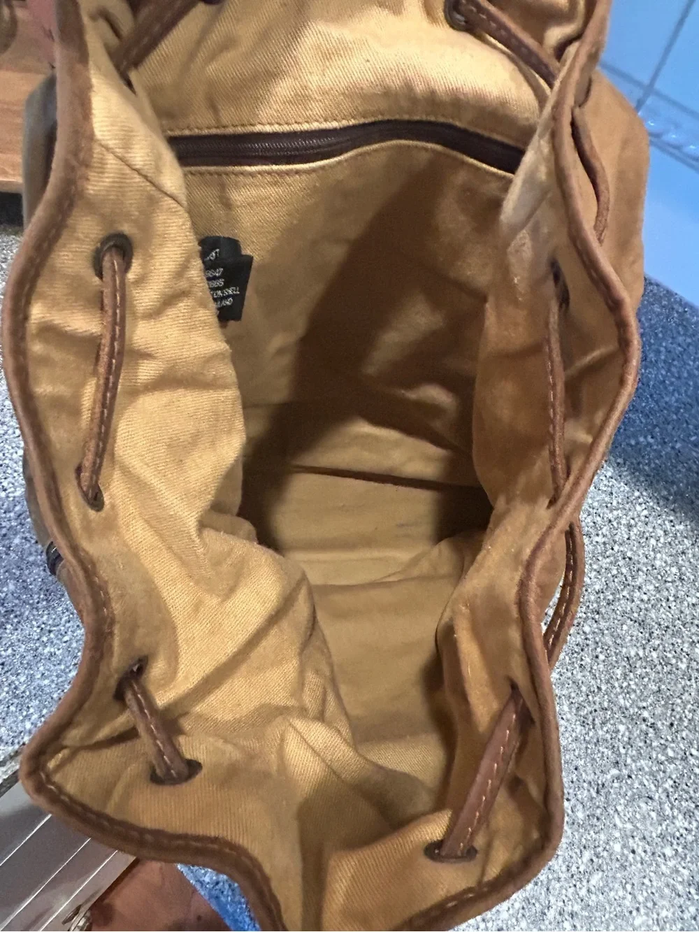 Eddie Bauer Brown Canvas & Leather Men's Backpack - Classic Carry